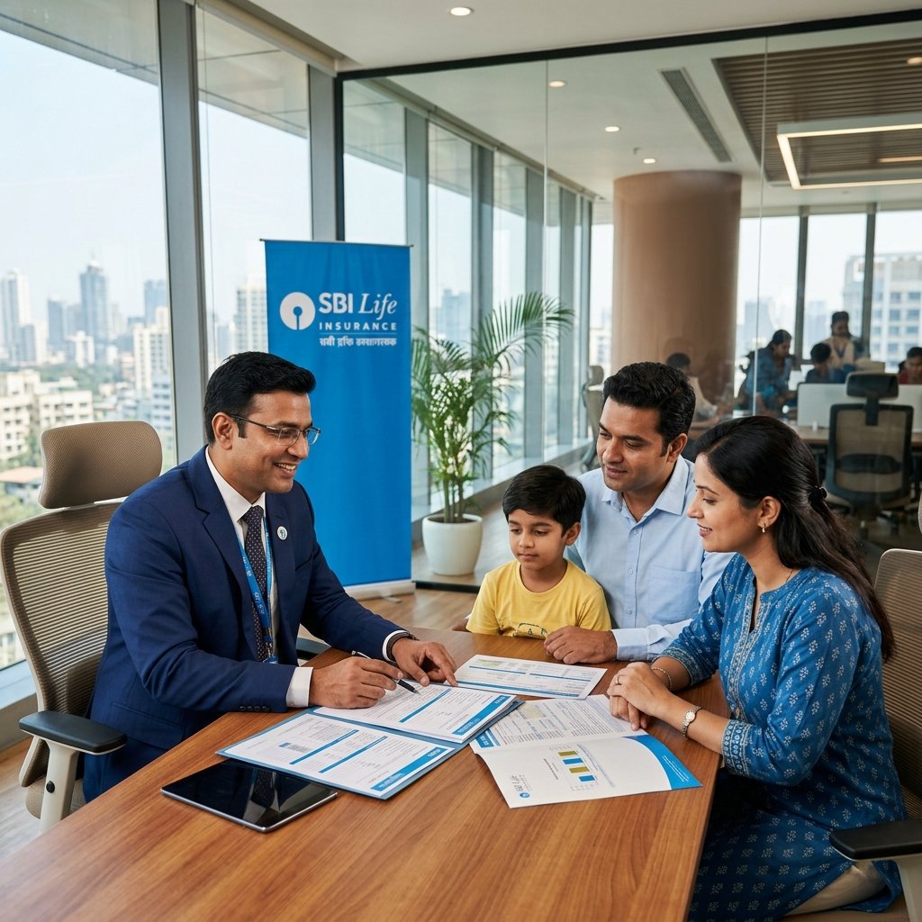 Supersaga advisor consulting an Indian family on insurance